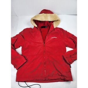 Harro Australia Fleece Fake‎ Fur Hoodie Jacket Women's Size 10 Red